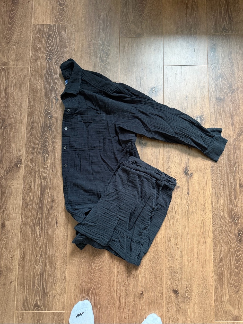 GAP Black Women’s Hybrid Shorts and Button Up Top